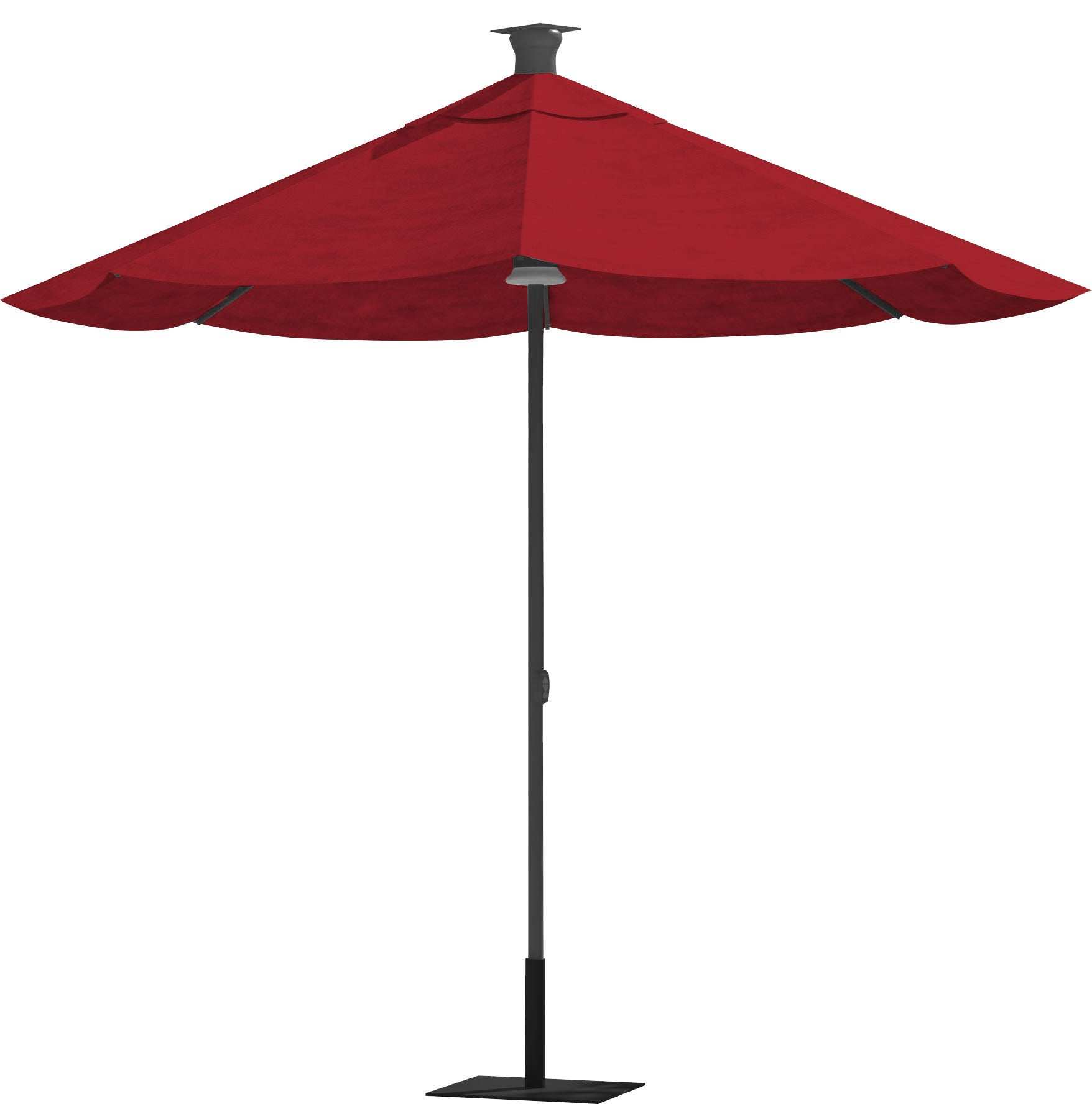 9' Red Sunbrella Octagonal Lighted Market Patio Umbrella with USB and Solar Power - Homeroots - Flyclothing LLC