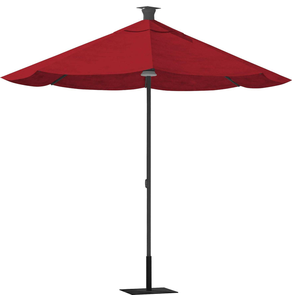 9' Red Sunbrella Octagonal Lighted Market Patio Umbrella with USB and Solar Power - Homeroots - Flyclothing LLC
