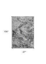 2' X 13' Grey Abstract Area Rug - Homeroots - Flyclothing LLC