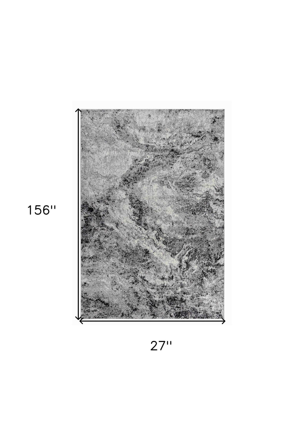 2' X 13' Grey Abstract Area Rug - Homeroots - Flyclothing LLC