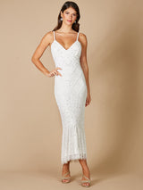 Lara Fae V-Neck Spaghetti Strap Wedding Gown