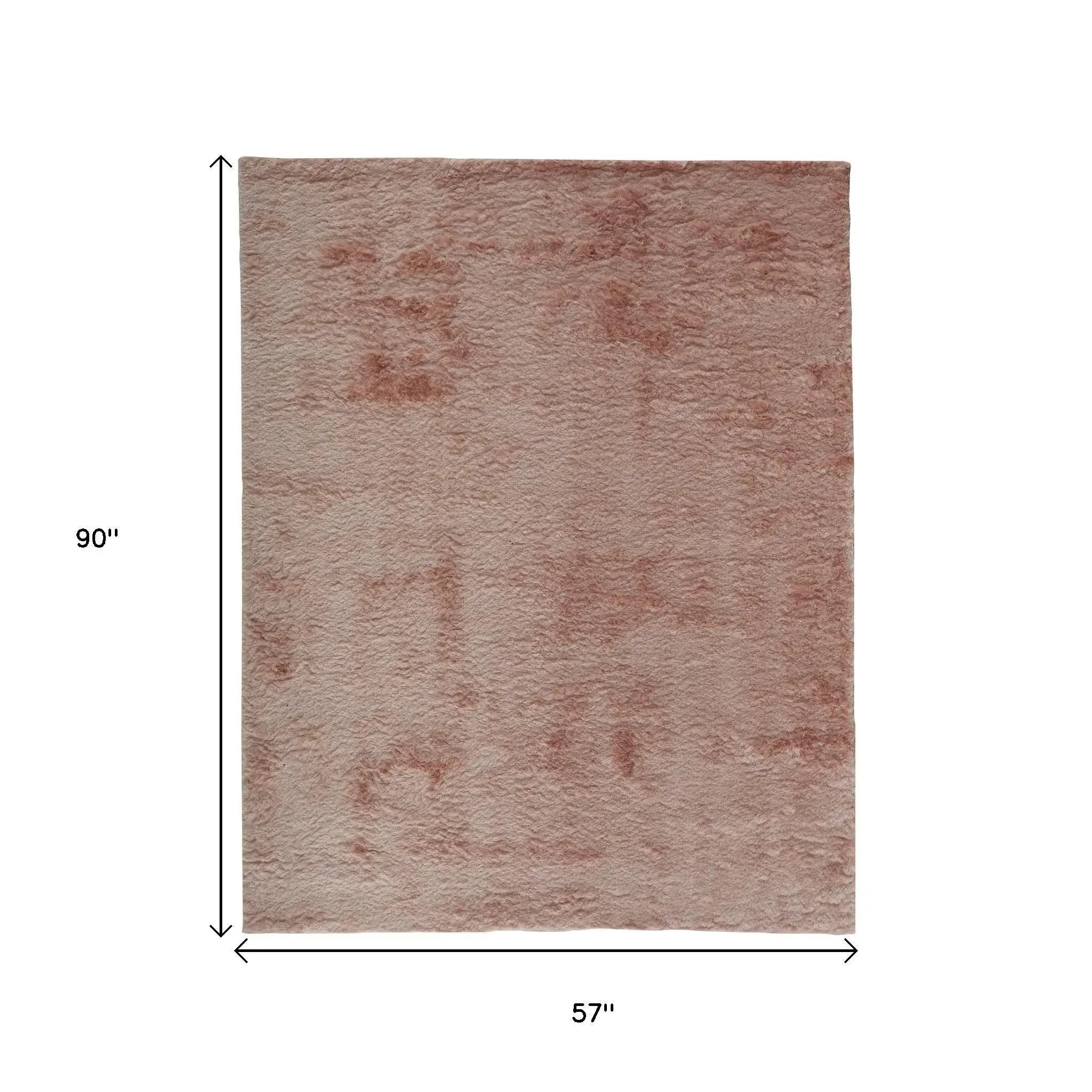 5' X 8' Pink Shag Tufted Handmade Area Rug - Homeroots - Flyclothing LLC