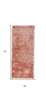 6' Pink Shag Tufted Handmade Runner Rug - Homeroots - Flyclothing LLC