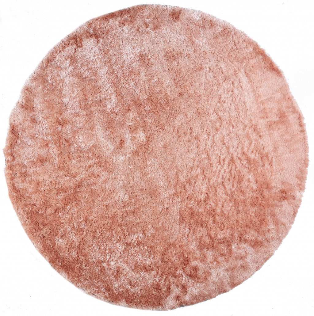 8' Pink Round Shag Tufted Handmade Area Rug - Homeroots - Flyclothing LLC