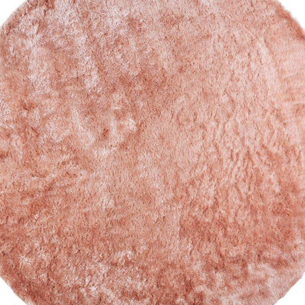 8' Pink Round Shag Tufted Handmade Area Rug - Homeroots - Flyclothing LLC
