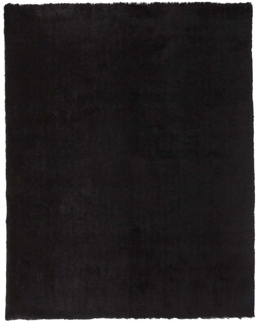 4' X 6' Black Shag Tufted Handmade Area Rug - Homeroots - Flyclothing LLC