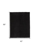 4' X 6' Black Shag Tufted Handmade Area Rug - Homeroots - Flyclothing LLC