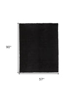 5' X 8' Black Shag Tufted Handmade Area Rug - Homeroots - Flyclothing LLC