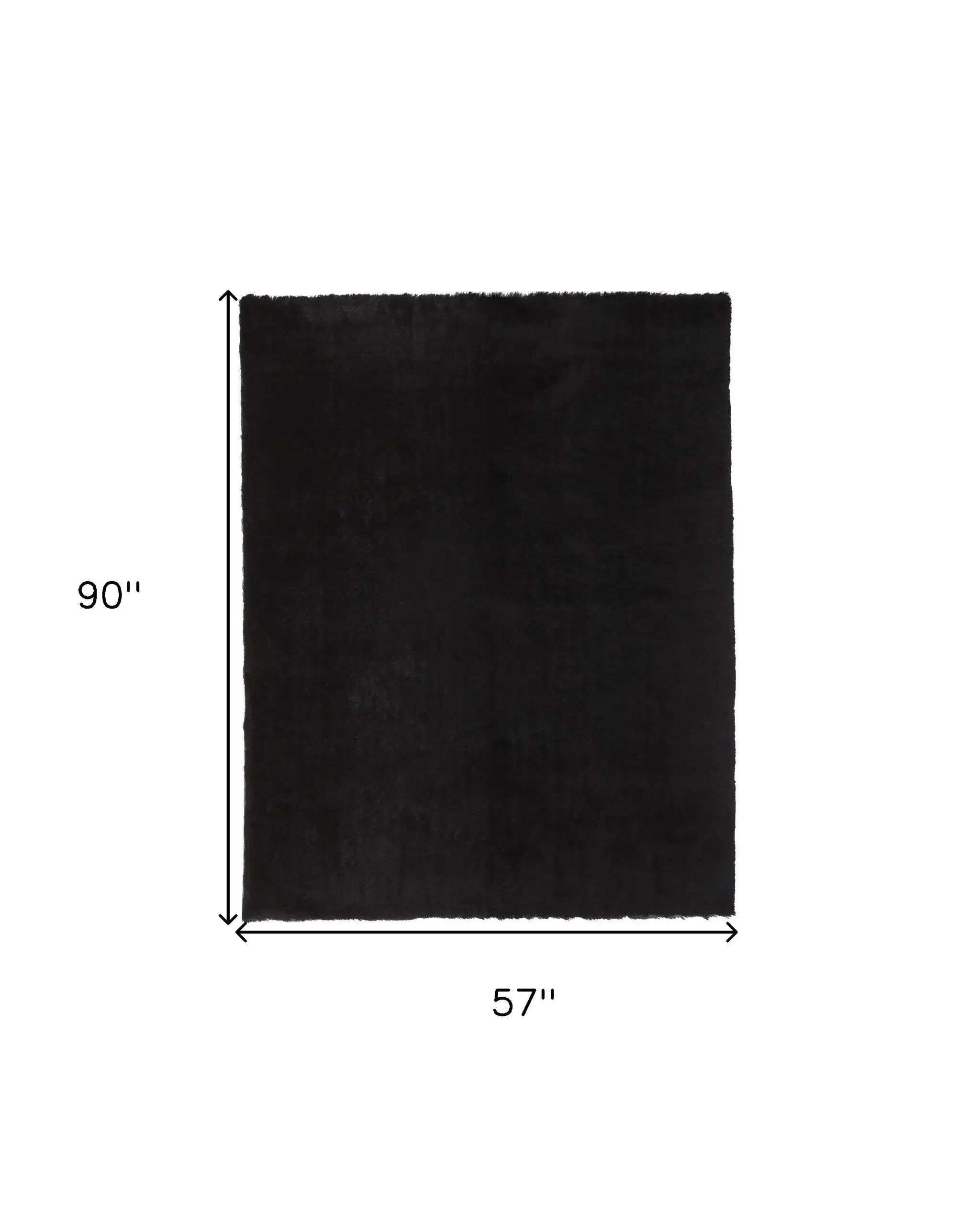5' X 8' Black Shag Tufted Handmade Area Rug - Homeroots - Flyclothing LLC