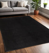 5' X 8' Black Shag Tufted Handmade Area Rug - Homeroots - Flyclothing LLC