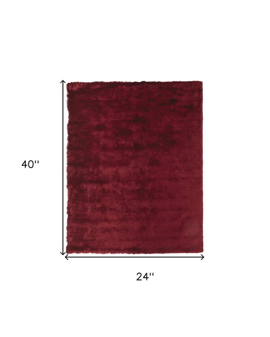 2' X 3' Red And Purple Shag Tufted Handmade Area Rug - Homeroots - Flyclothing LLC