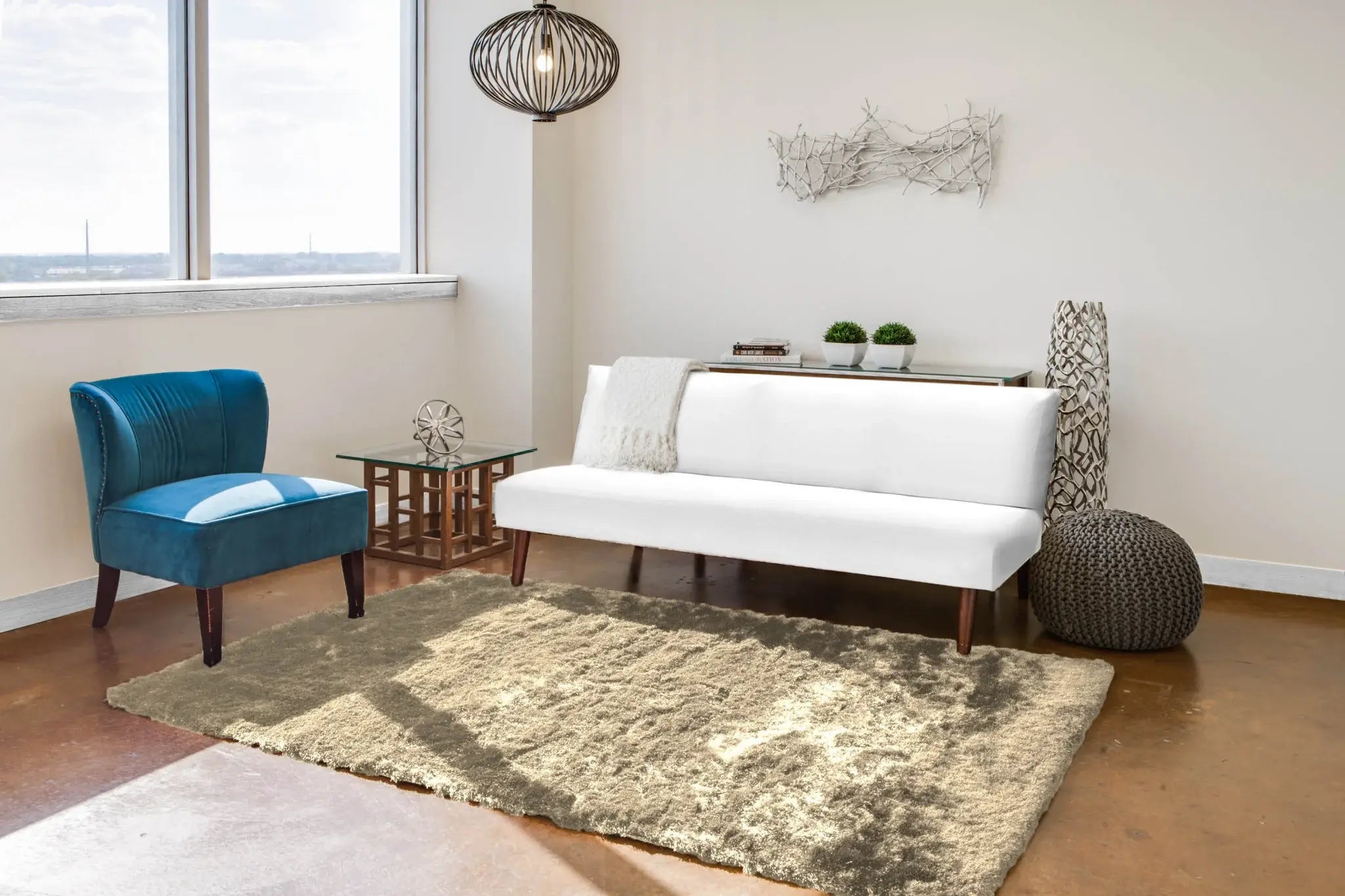4' X 6' Tan And Taupe Shag Tufted Handmade Area Rug - Homeroots - Flyclothing LLC