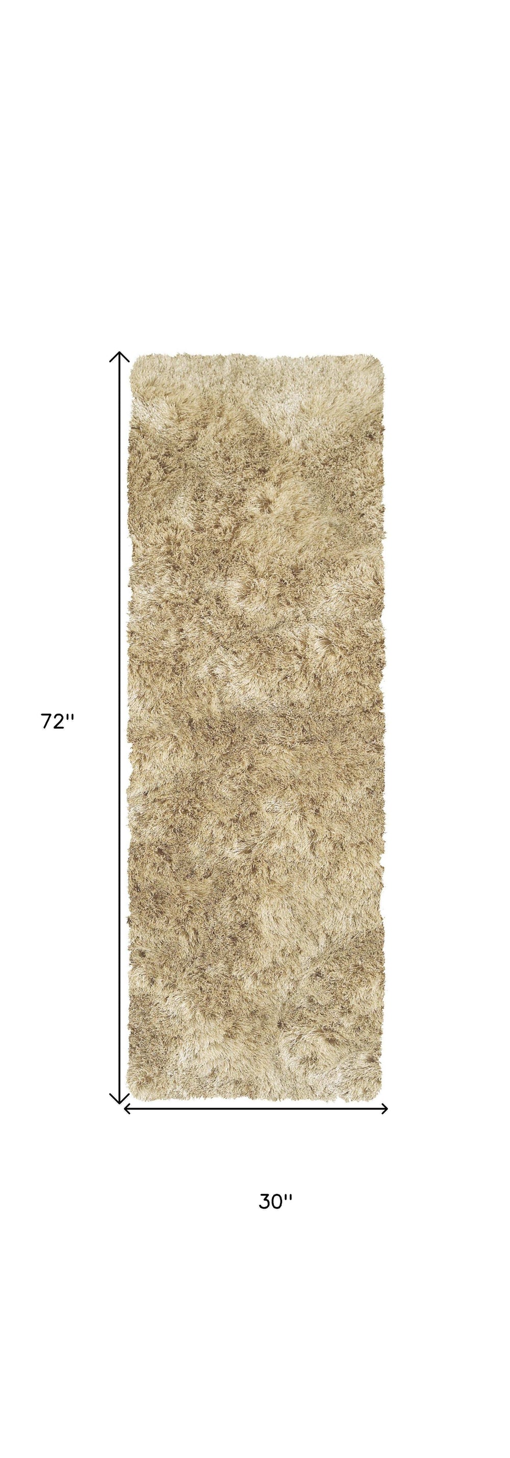 6' Taupe Shag Hand Tufted Runner Rug - Homeroots - Flyclothing LLC