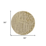 8' Tan And Taupe Round Shag Tufted Handmade Area Rug - Homeroots - Flyclothing LLC