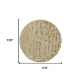 10' Tan And Taupe Round Shag Tufted Handmade Area Rug