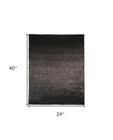 2' X 3' Gray And Black Shag Tufted Handmade Area Rug - Homeroots - Flyclothing LLC