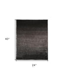 2' X 3' Gray And Black Shag Tufted Handmade Area Rug