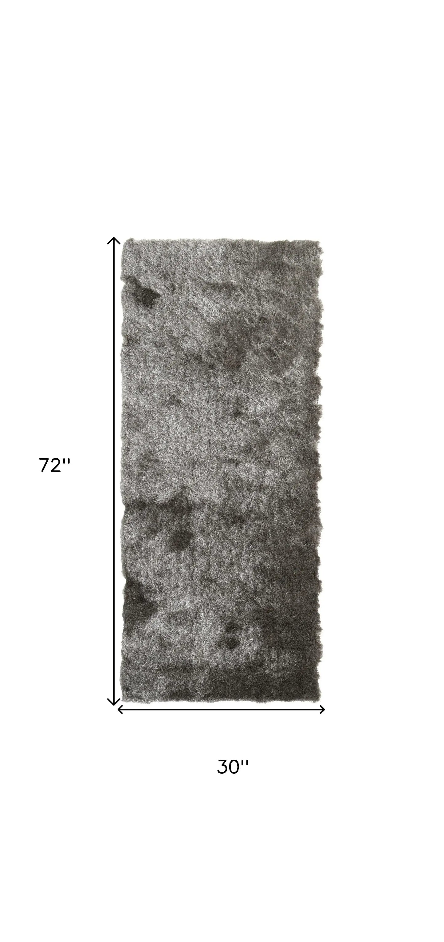 6' Charcoal Shag Hand Tufted Runner Rug - Homeroots - Flyclothing LLC