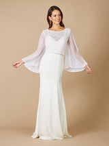 Lara Grace Beaded Long Sleeve Bridal Capelet Top