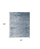 4' X 6' Blue And Silver Shag Tufted Handmade Area Rug - Homeroots - Flyclothing LLC