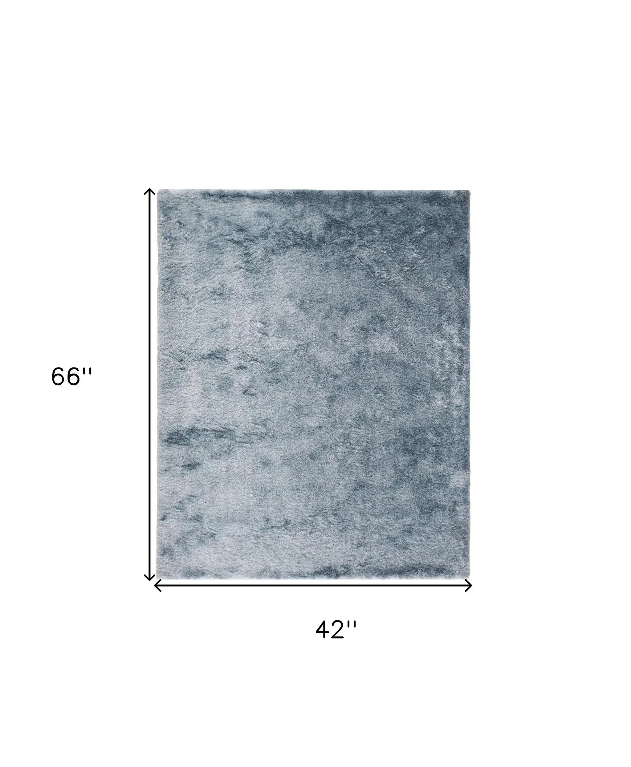 4' X 6' Blue And Silver Shag Tufted Handmade Area Rug - Homeroots - Flyclothing LLC