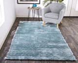4' X 6' Blue And Silver Shag Tufted Handmade Area Rug - Homeroots - Flyclothing LLC