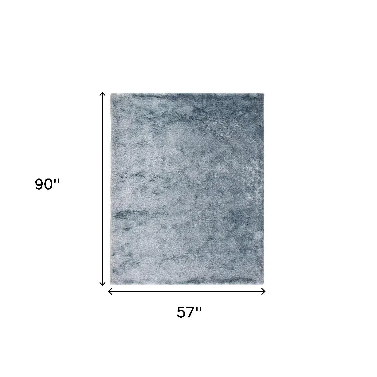 5' X 8' Blue And Silver Shag Tufted Handmade Area Rug - Homeroots - Flyclothing LLC