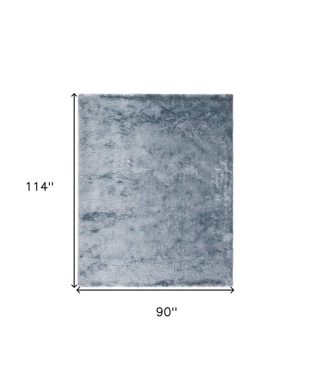 8' X 10' Blue And Silver Shag Tufted Handmade Area Rug - Homeroots - Flyclothing LLC