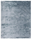 8' X 10' Blue And Silver Shag Tufted Handmade Area Rug