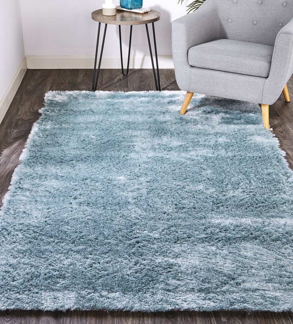 8' X 10' Blue And Silver Shag Tufted Handmade Area Rug - Homeroots - Flyclothing LLC