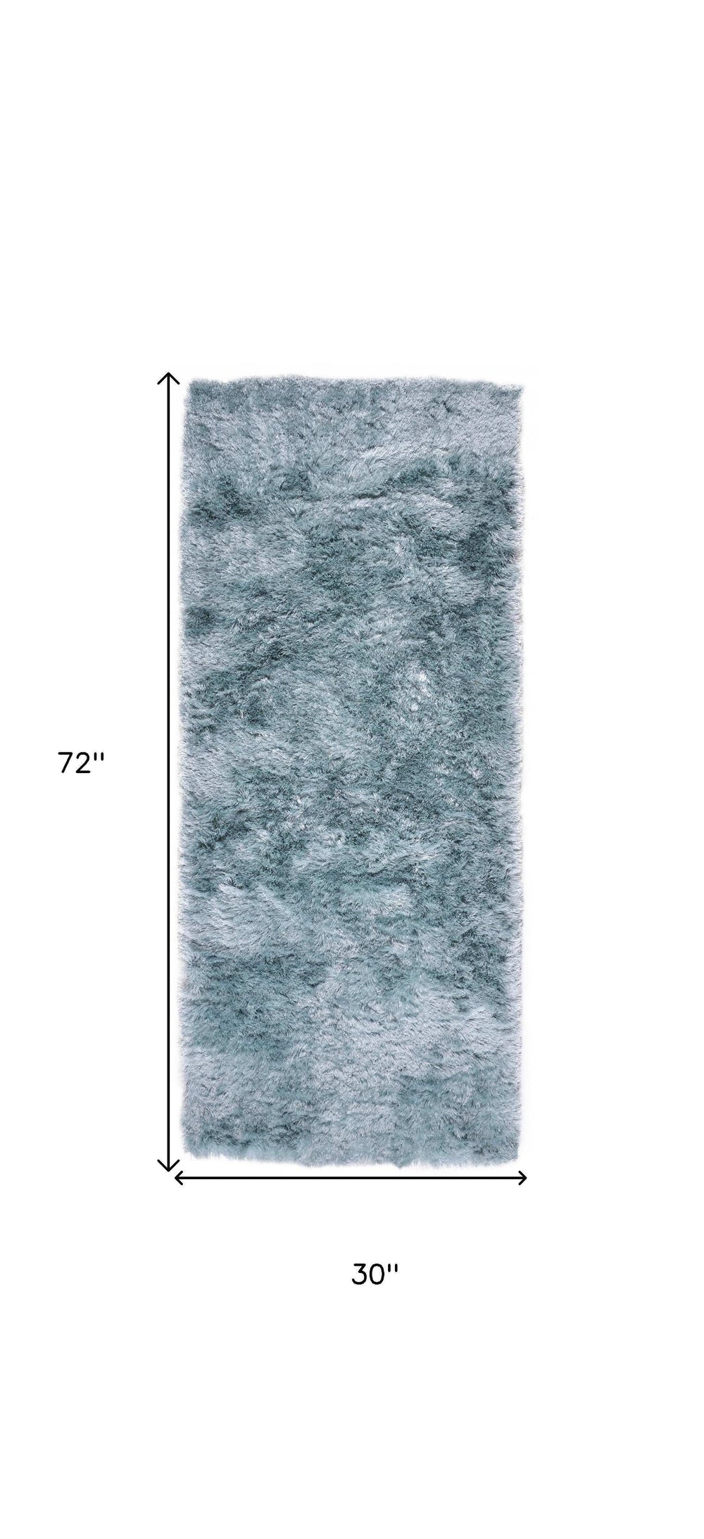 6' Blue And Silver Shag Tufted Handmade Runner Rug - Homeroots - Flyclothing LLC