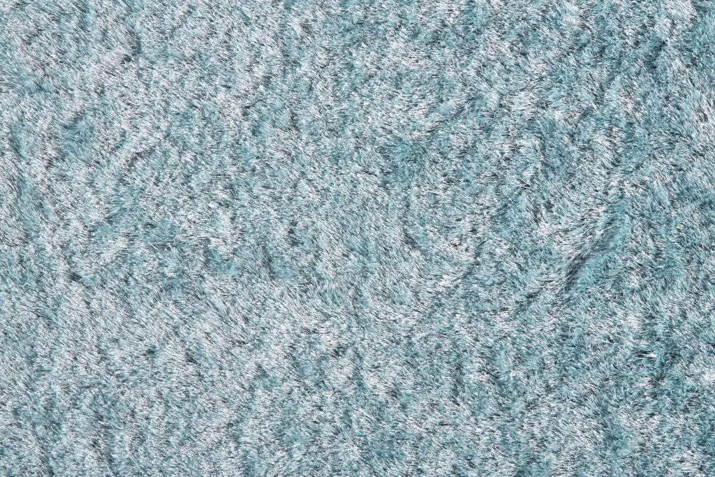 8' Blue And Silver Round Shag Tufted Handmade Area Rug - Homeroots - Flyclothing LLC