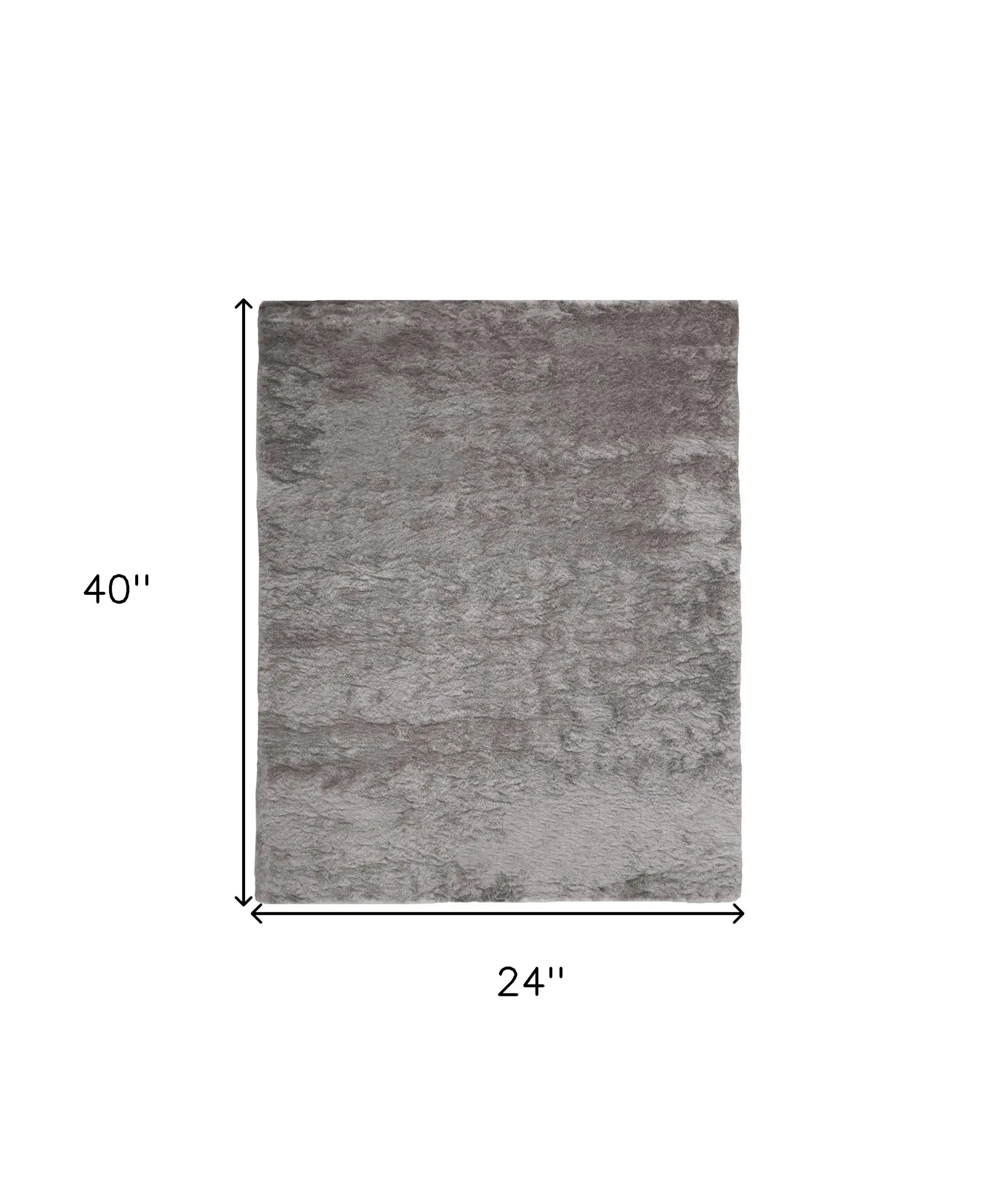 2' X 3' Gray And Silver Shag Tufted Handmade Area Rug - Homeroots - Flyclothing LLC