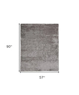 5' X 8' Gray And Silver Shag Handmade Area Rug - Homeroots - Flyclothing LLC