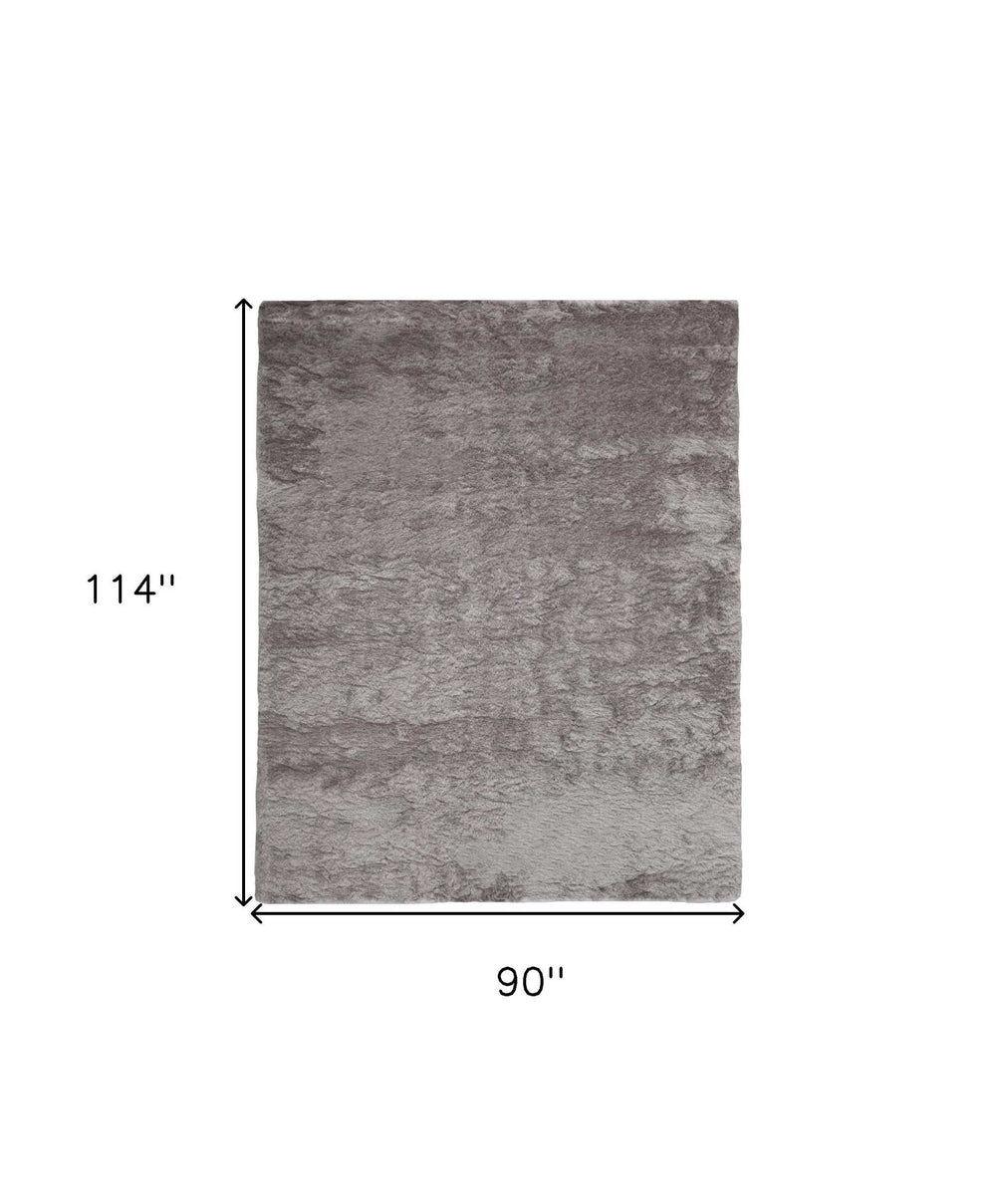 8' X 10' Gray And Silver Shag Tufted Handmade Area Rug - Homeroots - Flyclothing LLC