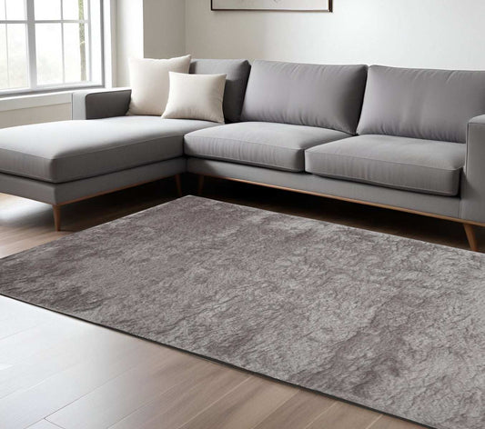 8' X 10' Gray And Silver Shag Tufted Handmade Area Rug - Homeroots - Flyclothing LLC
