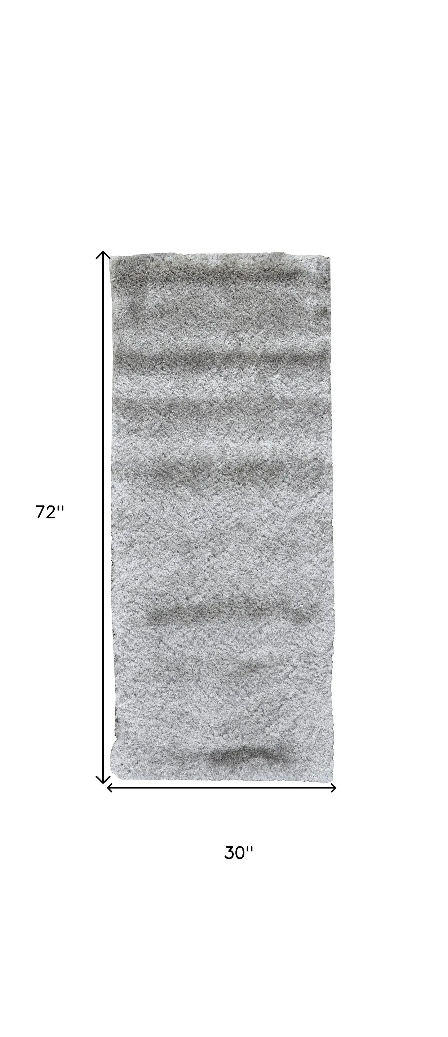 6' Gray Shag Hand Tufted Runner Rug - Homeroots - Flyclothing LLC
