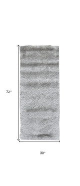 6' Gray Shag Hand Tufted Runner Rug - Homeroots - Flyclothing LLC