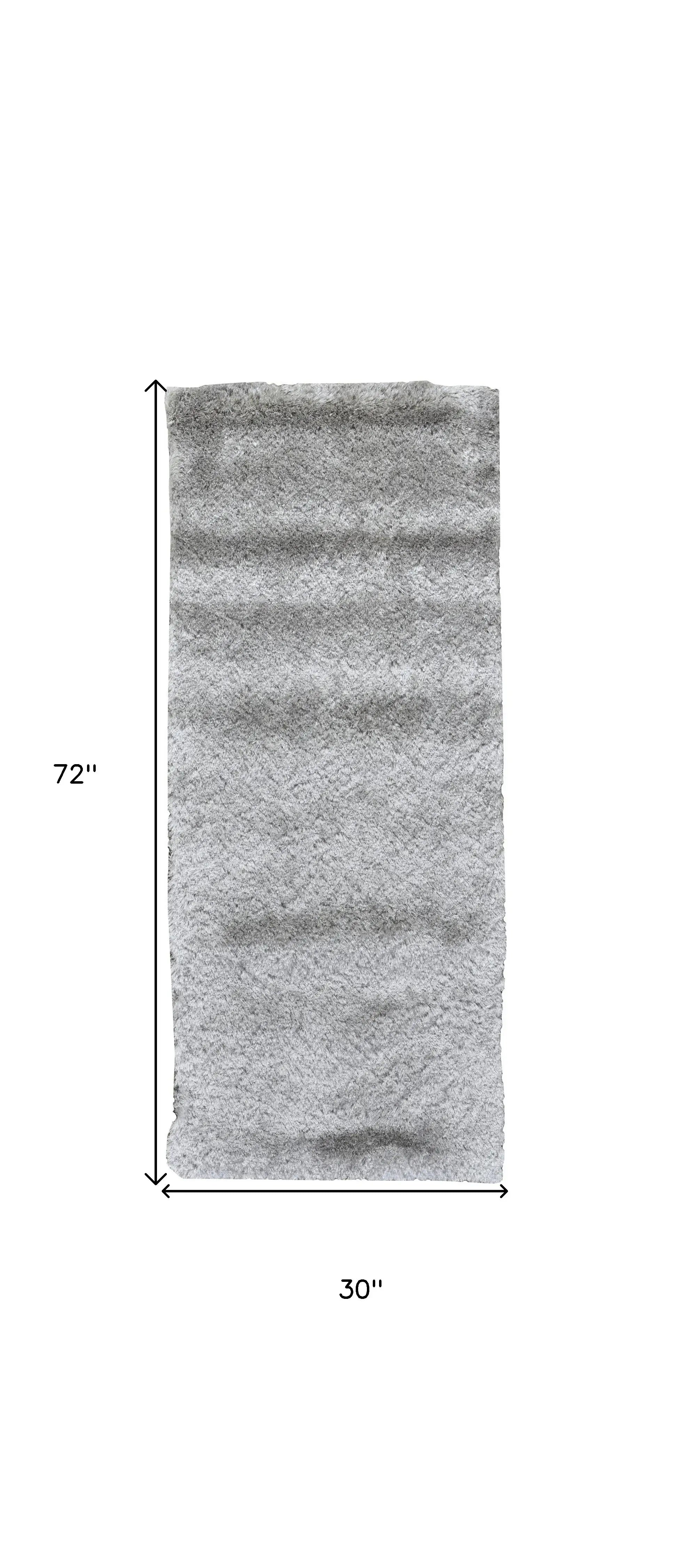 6' Gray Shag Hand Tufted Runner Rug - Homeroots - Flyclothing LLC