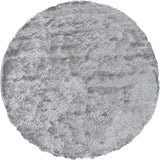 8' Gray And Silver Round Shag Tufted Handmade Area Rug - Homeroots - Flyclothing LLC