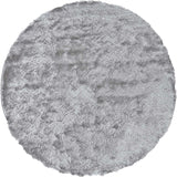 8' Gray And Silver Round Shag Tufted Handmade Area Rug - Homeroots - Flyclothing LLC