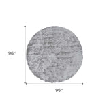 8' Gray And Silver Round Shag Tufted Handmade Area Rug - Homeroots - Flyclothing LLC