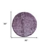 8' Purple Round Shag Tufted Handmade Area Rug - Homeroots - Flyclothing LLC