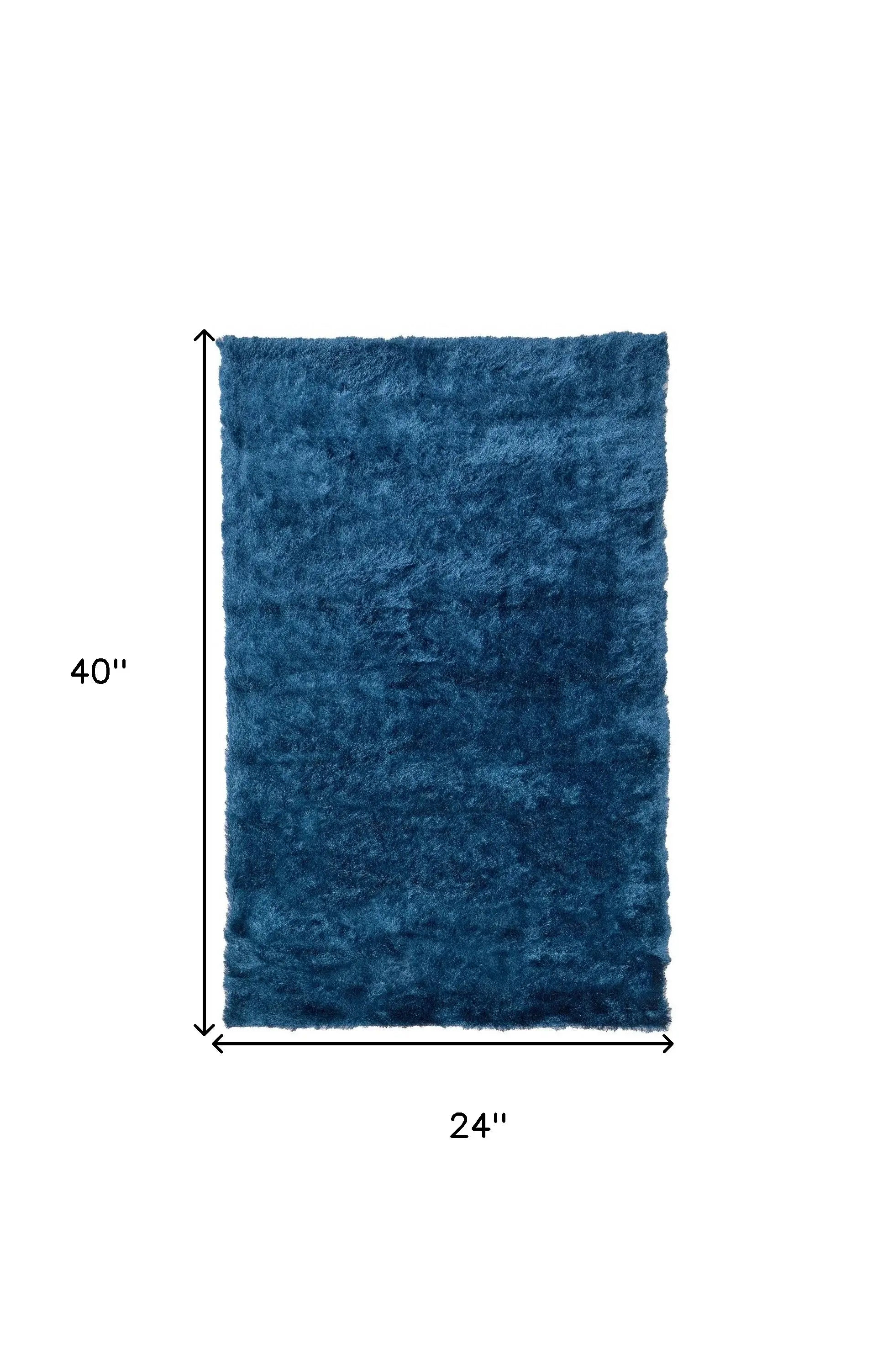 2' X 3' Blue And Green Shag Tufted Handmade Area Rug - Homeroots - Flyclothing LLC