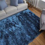 2' X 3' Blue And Green Shag Tufted Handmade Area Rug - Homeroots - Flyclothing LLC