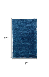 8' X 10' Blue And Green Shag Tufted Handmade Area Rug - Homeroots - Flyclothing LLC