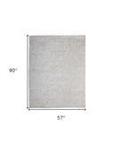 5' X 8' White Shag Tufted Handmade Area Rug - Homeroots - Flyclothing LLC