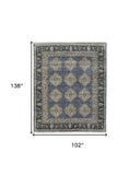 9' X 12' Blue and Gray Wool Floral Hand Knotted Area Rug - Homeroots - Flyclothing LLC