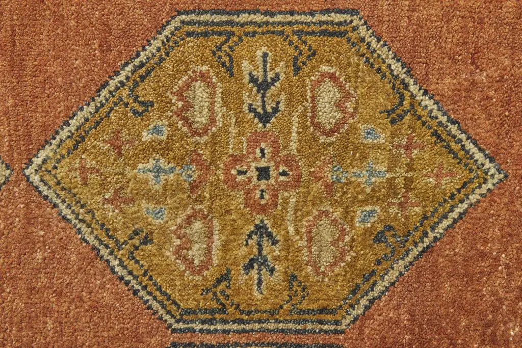 5' X 8' Tan Orange And Brown Wool Floral Hand Knotted Stain Resistant Area Rug - Homeroots - Flyclothing LLC