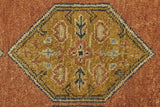 5' X 8' Tan Orange And Brown Wool Floral Hand Knotted Stain Resistant Area Rug - Homeroots - Flyclothing LLC